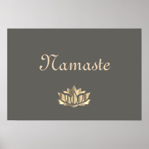Namaste Lotus Flower Poster