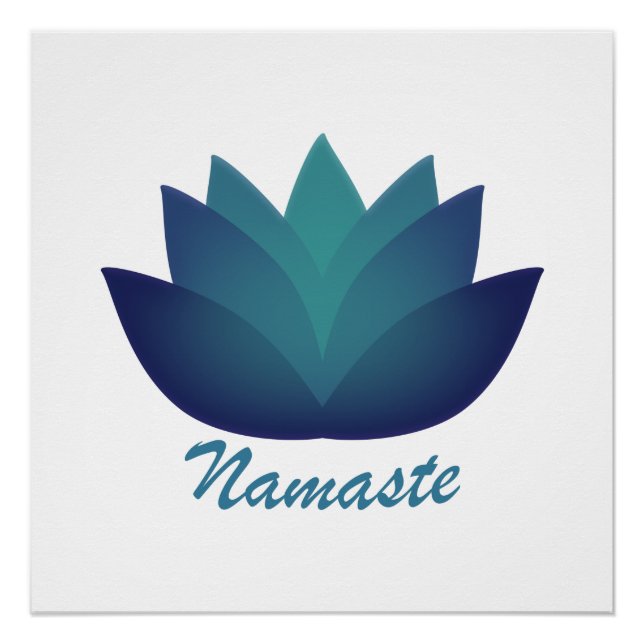 Namaste Lotus Flower Poster (Front)