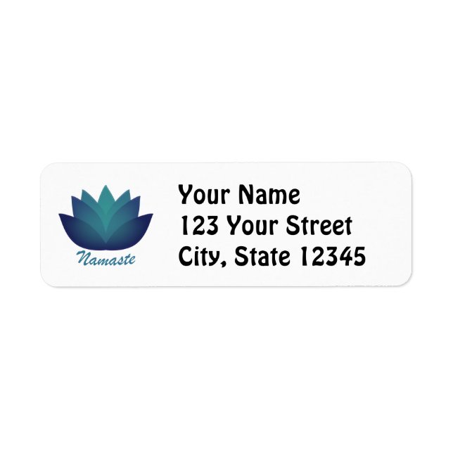 Namaste Lotus Flower Return Address Label (Front)