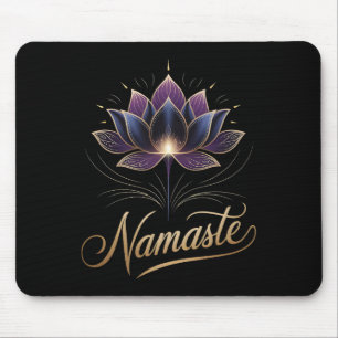 Namaste Lotus Flower Spiritual Yoga Lover Meditati Mouse Pad
