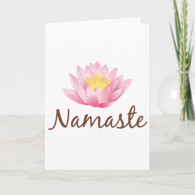 Namaste Lotus Flower Yoga Card (Front)