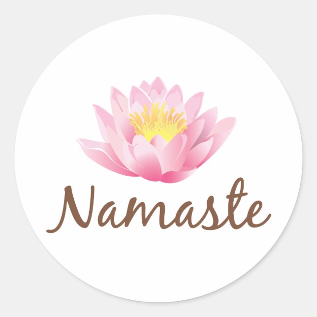 Namaste Lotus Flower Yoga Classic Round Sticker (Front)