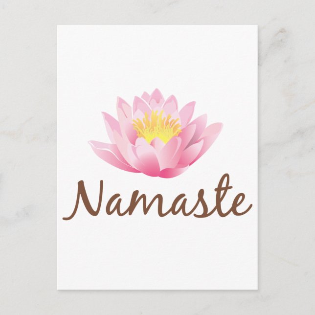Namaste Lotus Flower Yoga Postcard (Front)