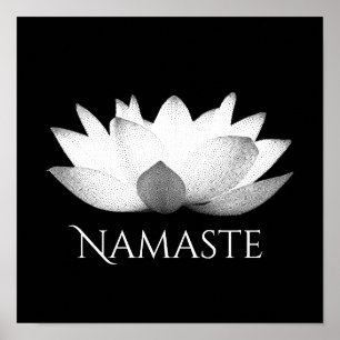 Namaste Lotus Flower Yoga Poster