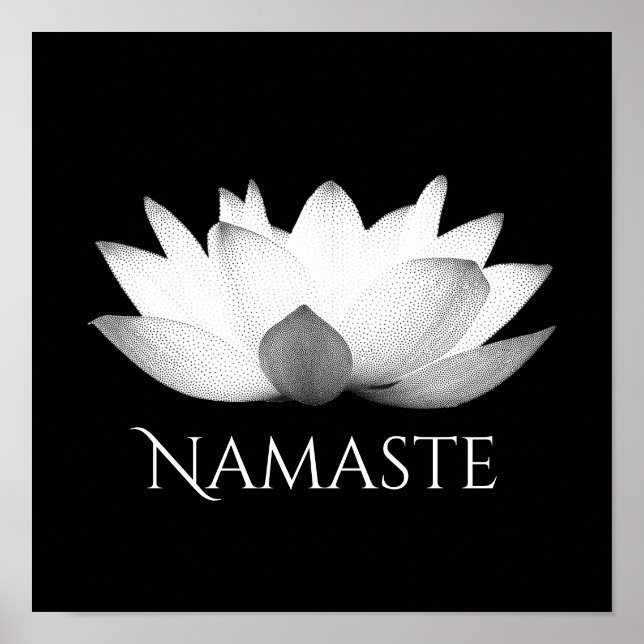 Namaste Lotus Flower Yoga Poster (Front)