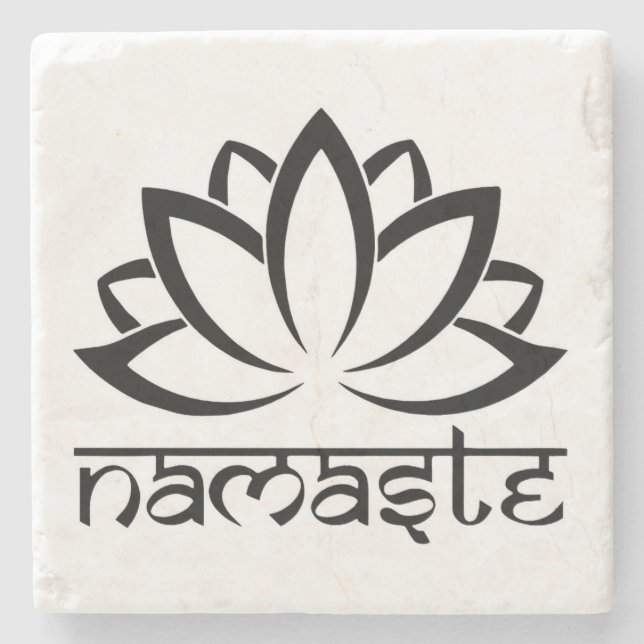Namaste, Lotus Flower, Yoga, Spiritual Coasters (Front)