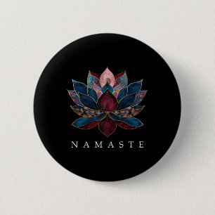 Namaste Lotus Flower Zen Buddhism Yogi Buddhist Bu 6 Cm Round Badge