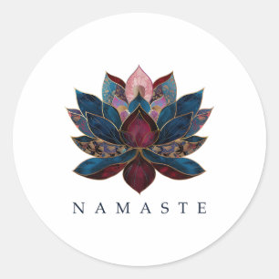 Namaste Lotus Flower Zen Buddhism Yogi Buddhist Bu Classic Round Sticker