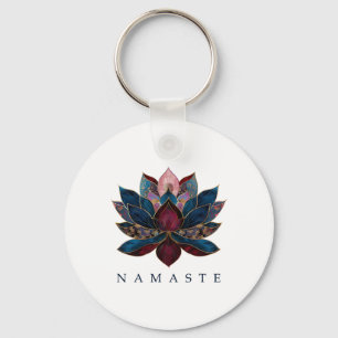 Namaste Lotus Flower Zen Buddhism Yogi Buddhist Bu Key Ring