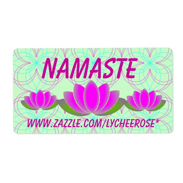 Namaste  lotus labels (Front)