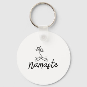 Namaste Lotus Motif For Yoga Meditation Spirituali Key Ring