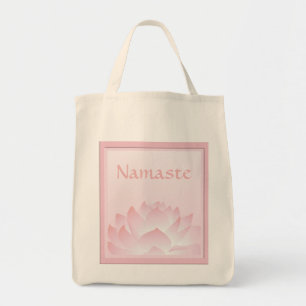 Namaste Lotus Pink Flower Design Custom Tote Bag