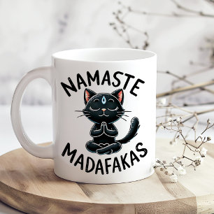 "Namaste Madafakas" Funny Cat Lovers Coffee Mug
