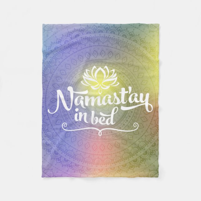 Namaste Mandala Funny Quote Fleece Blanket (Front)