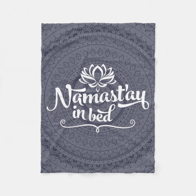 Namaste Mandala Funny Quote Fleece Blanket (Front)