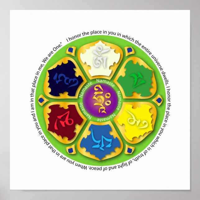 Namaste Mandala - green Poster (Front)