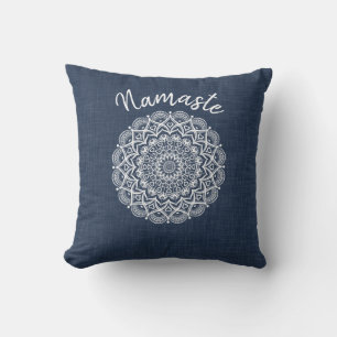 Namaste Mandala Navy Blue Modern Cushion