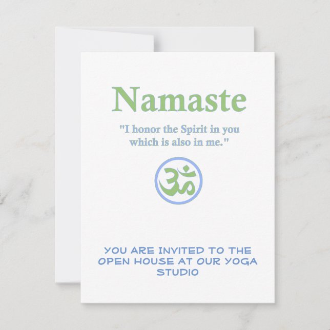 Namaste meaning with Om Symbol Invitation (Front)