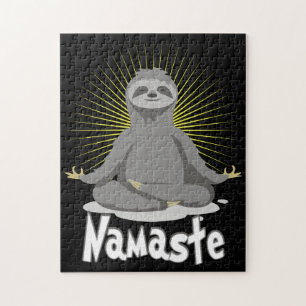 Namaste Meditating Yoga Sloth Jigsaw Puzzle