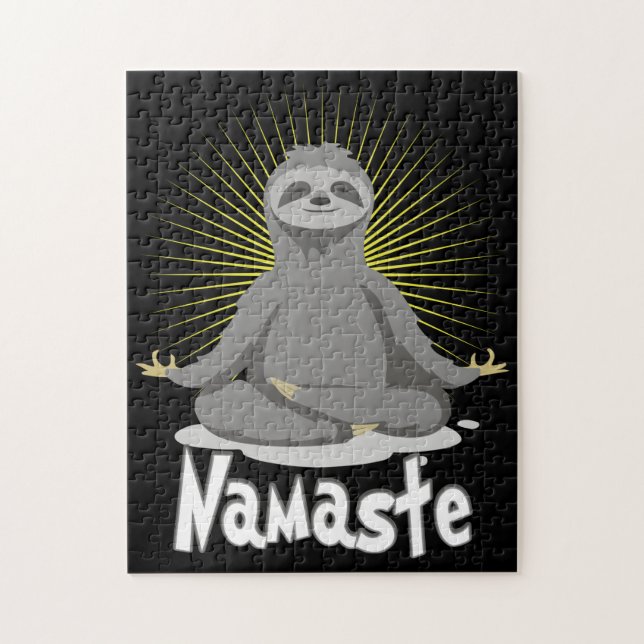 Namaste Meditating Yoga Sloth Jigsaw Puzzle (Vertical)