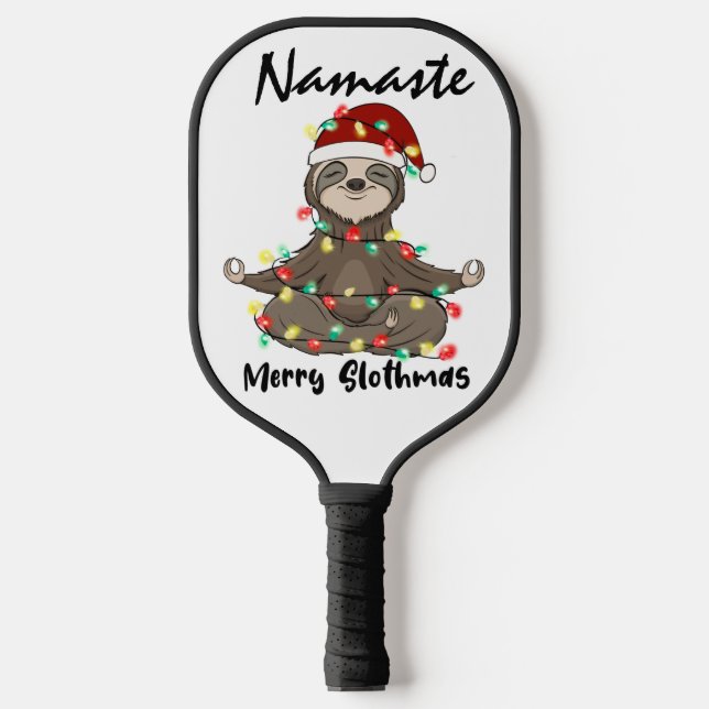Namaste Merry Slothmas Entangled Pickleball Paddle (Front)