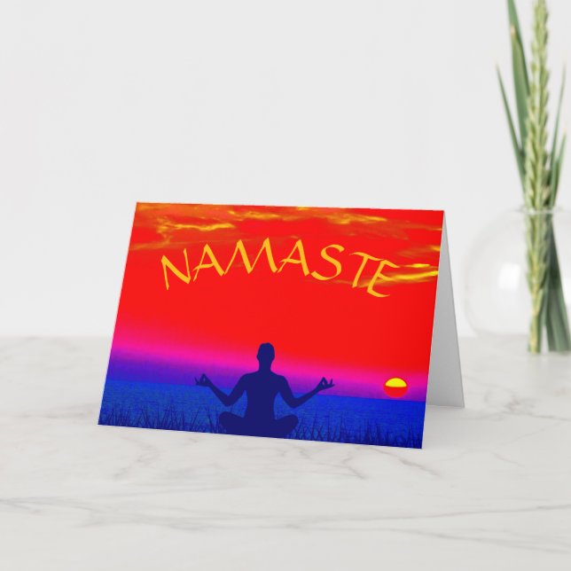 Namaste Mindfulness Meditation and Yoga Zen Sunset Card (Front)