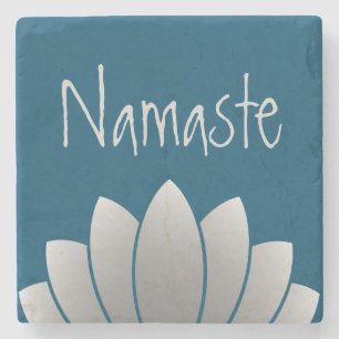 Namaste Modern Lotus Floral Stone Coaster