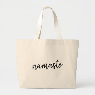 Namaste   Modern Spiritual Meditation Yoga Large Tote Bag