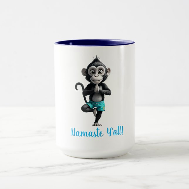 Namaste Monkey Yoga Mug (Center)