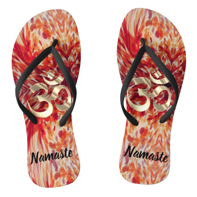 Namaste OM Abstract Paint Strokes Thongs (Footbed)