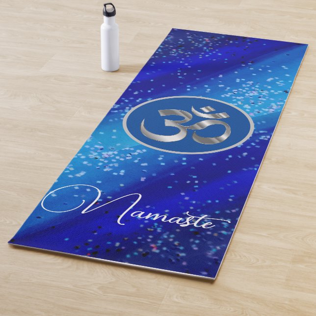Namaste OM Blue Confetti Yoga Mat (In Situ)