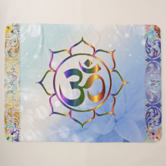 Namaste Om Lotus Rainbow Spiritual Vintage Sherpa Blanket