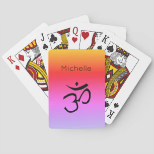 Namaste Om Symbol Yoga Personalised Playing Cards