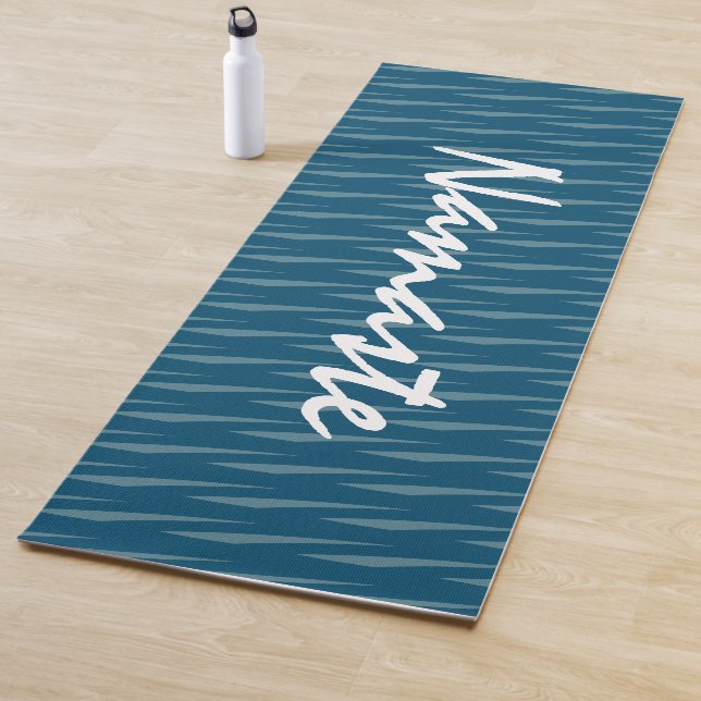 Namaste Pattern Fitness Yoga Exercise Blue Green Mat (In Situ)