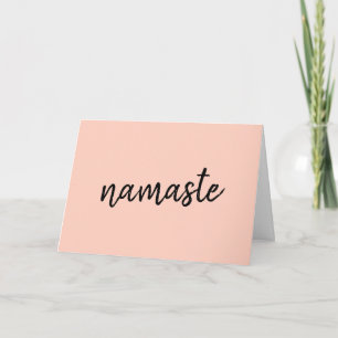 Namaste   Peachy Pink Modern Yoga Meditation Card