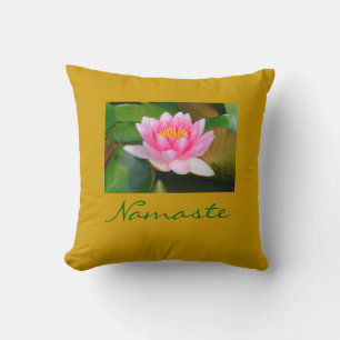"NAMASTE-PINK LOTUS BLOSSOM" (PHOTOG.) CUSHION