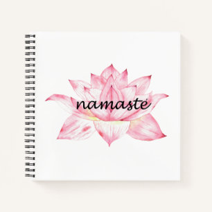 Namaste, pink Lotus Flower Notebook