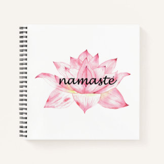 Namaste, pink Lotus Flower Notebook