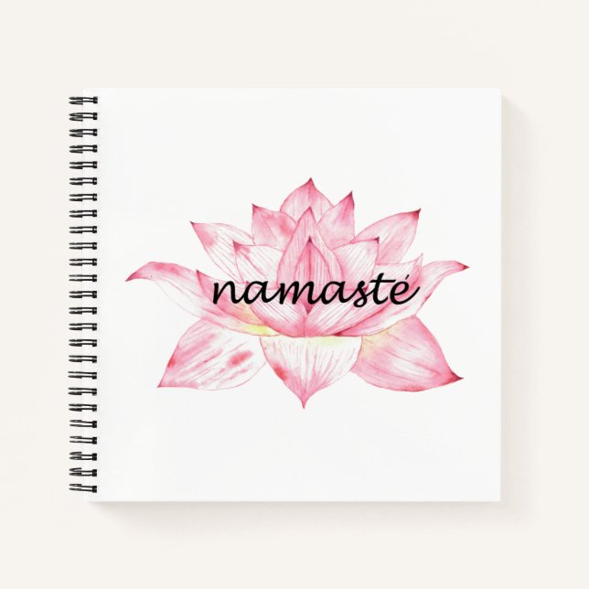 Namaste, pink Lotus Flower Notebook (Front)