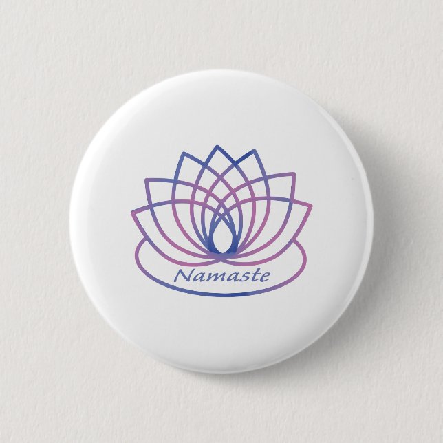 Namaste Purple and Pink Lotus Flower 6 Cm Round Badge (Front)