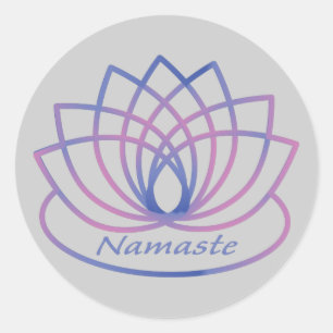 Namaste Purple and Pink Lotus Flower Classic Round Sticker