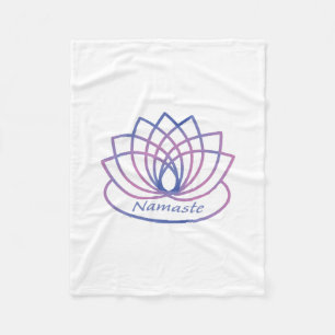 Namaste Purple and Pink Lotus Flower Fleece Blanket