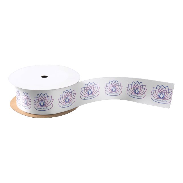 Namaste Purple and Pink Lotus Flower Satin Ribbon (Spool)