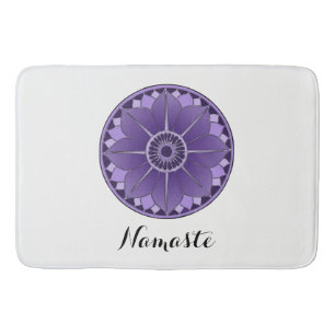 NAMASTE Purple Flower Spiritual Lotus Mandala Bath Mat
