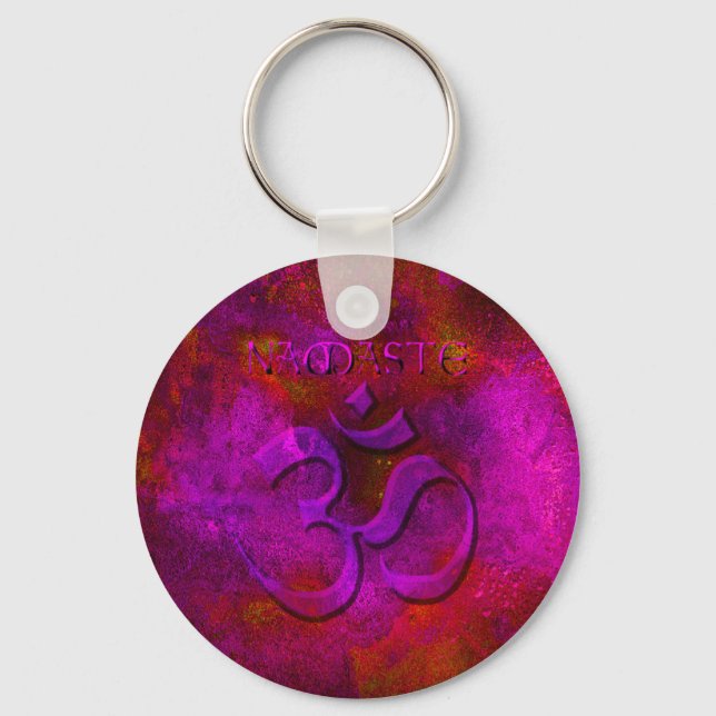 Namaste Purple Red Key Chain (Front)