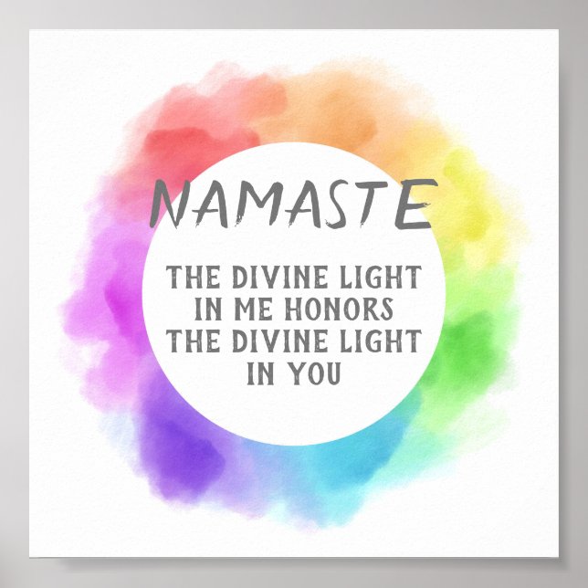 Namaste quote poster watercolor desgn (Front)