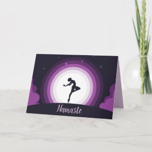 Namaste Quote Thank You Ballerina Dancer Moon Card