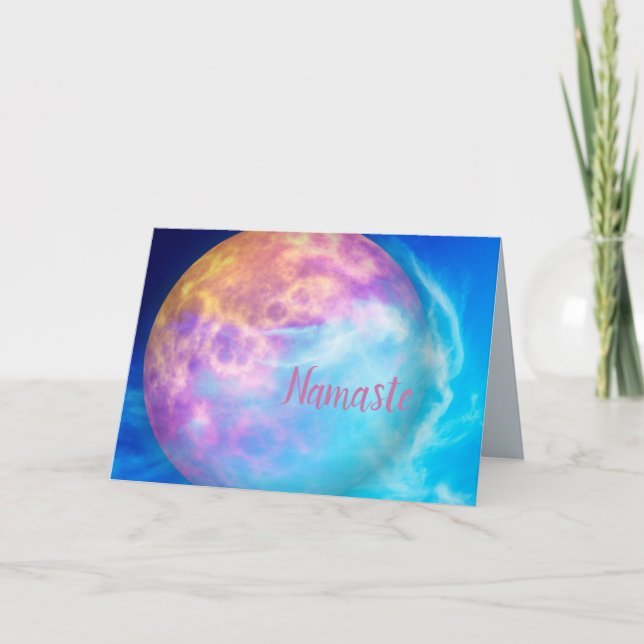 Namaste Quote Thank You Cosmic Universe Planet Card (Front)