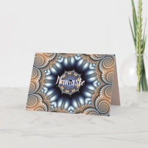 Namaste Quote Thank You Elegant Mandala Gold Blue Card