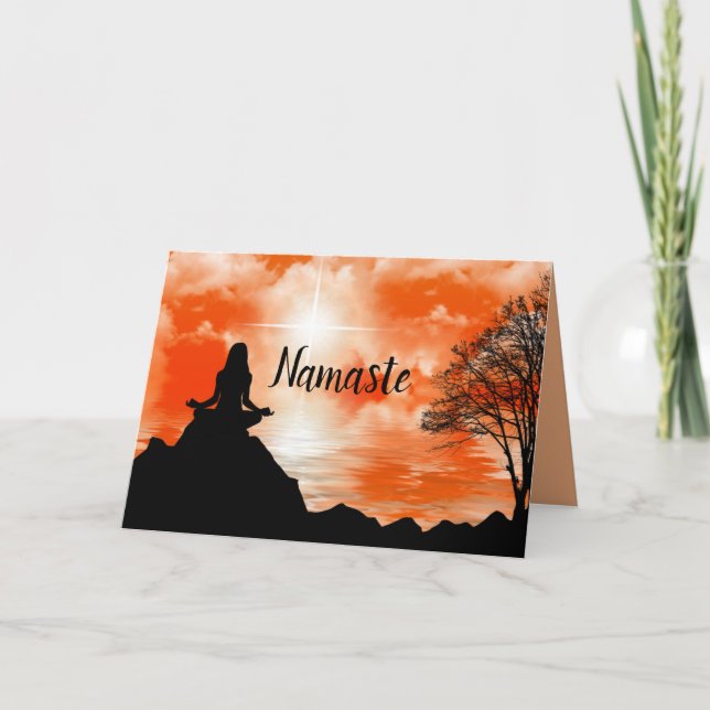Namaste Quote Thank You Yoga Meditation Zen Card (Front)